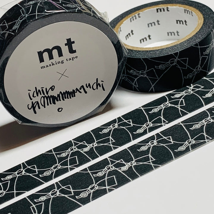 BLACK & WHITE ABSTRACT BIRDS By Ichiro Yamaguchi For MT Washi Tape -1 Roll