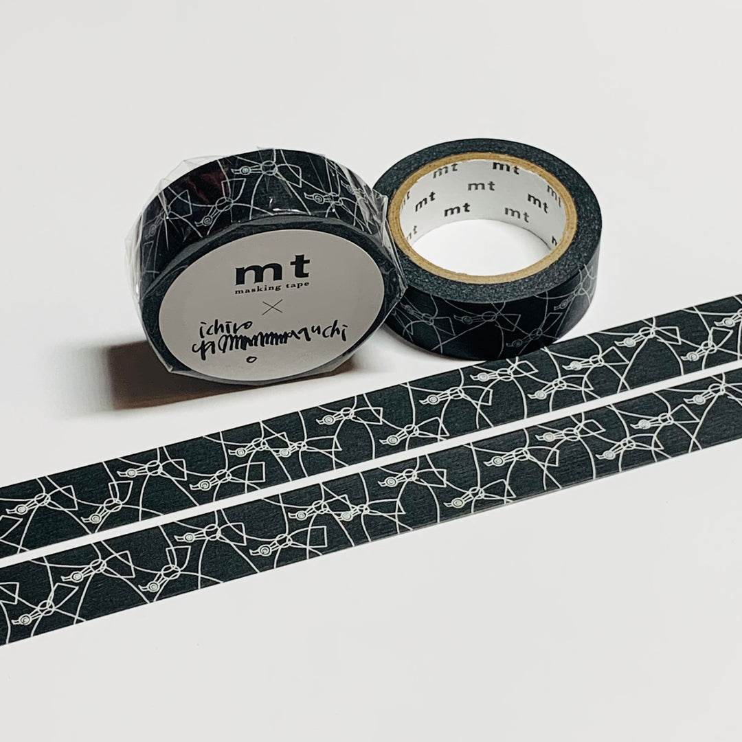 BLACK & WHITE ABSTRACT BIRDS By Ichiro Yamaguchi For MT Washi Tape -1 Roll