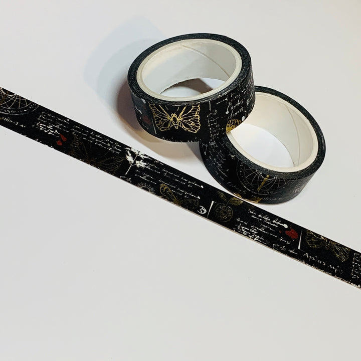 HALLOWEEN MIXED MEDIA Butterfly Dictionary Washi Tape ~ 1 Roll ~ 15mm x 5m (16 Feet)