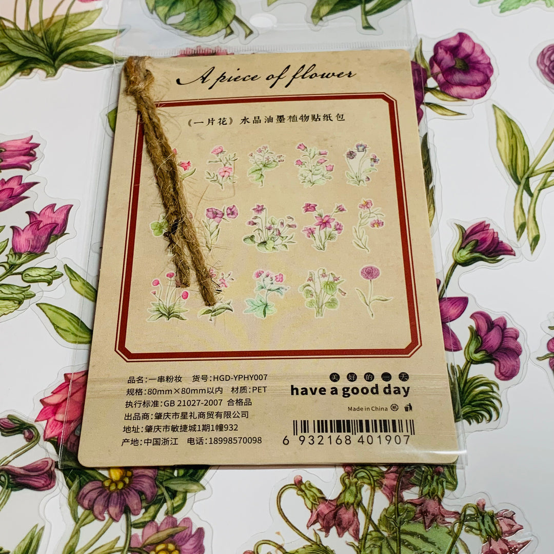 IT'S PINK WILDFLOWERS Peelable Sticker Pack ~ 30 Pieces, Each Sticker 80mm