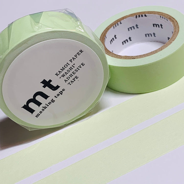 PASTEL LEAF GREEN Solid Matte Mt Washi Tape ~ 1 Roll ~ 15mm x 7m (23 Feet)