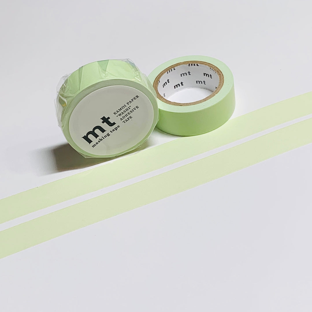 PASTEL LEAF GREEN Solid Matte Mt Washi Tape ~ 1 Roll ~ 15mm x 7m (23 Feet)