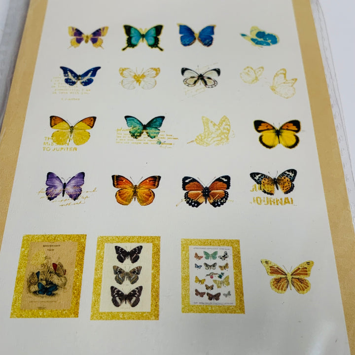 ENTOMOLOGY BUTTERFLY STUDY Journaling Gold Foil Stickers Pack ~ 60 Stickers ~ 40 - 95mm