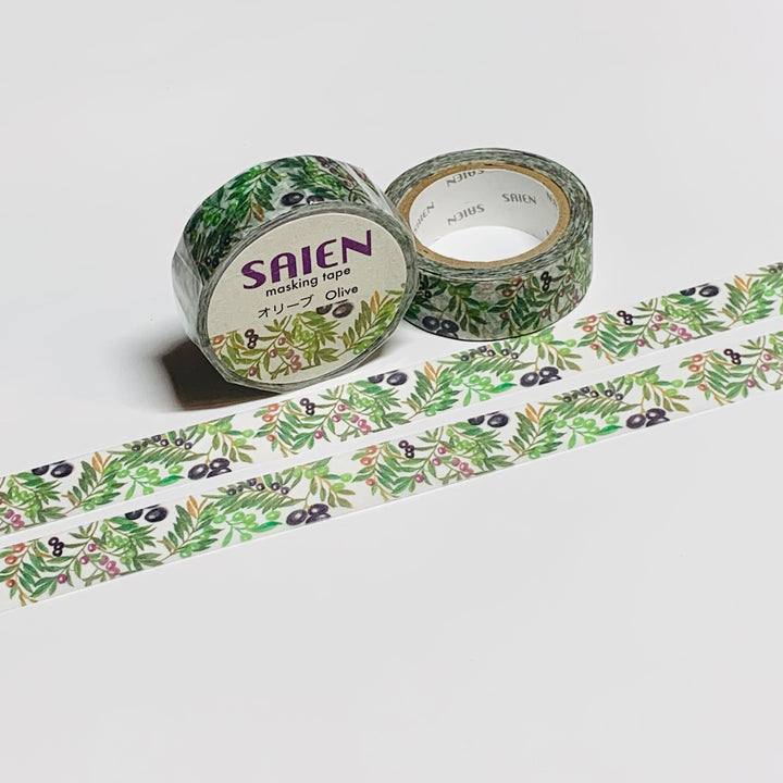 BLACK OLIVE BRANCHES Tree Saien Masking Washi Tape ~ 1 Roll ~ 15mm x 10m (33 Feet)