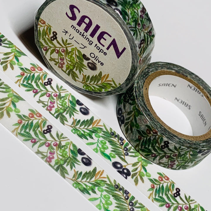 BLACK OLIVE BRANCHES Tree Saien Masking Washi Tape ~ 1 Roll ~ 15mm x 10m (33 Feet)