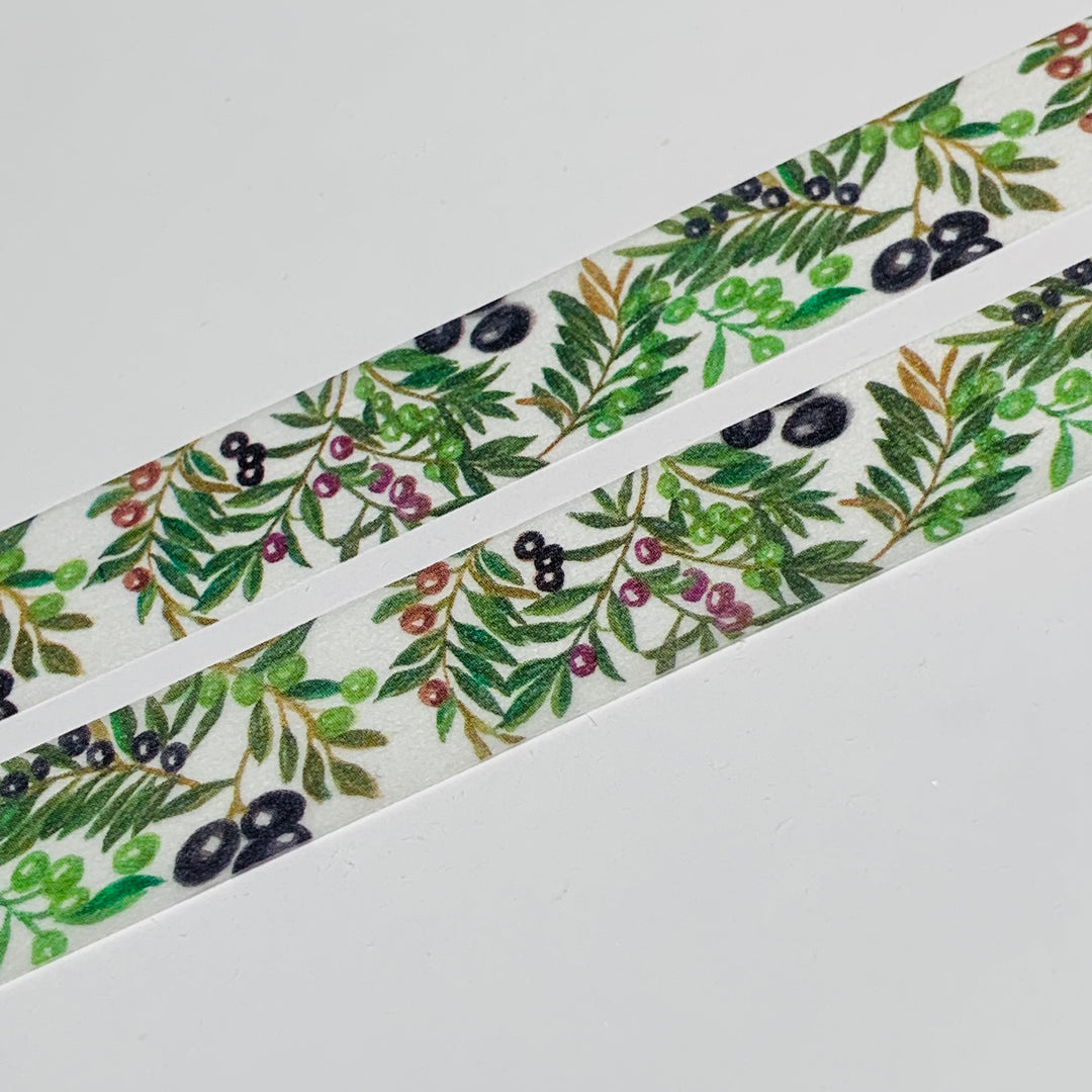 BLACK OLIVE BRANCHES Tree Saien Masking Washi Tape ~ 1 Roll ~ 15mm x 10m (33 Feet)