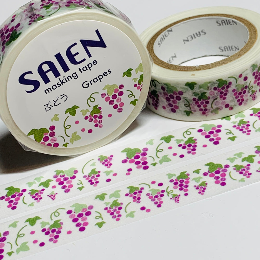 BUNCHES Of RED GRAPES Saien Masking Washi Tape ~ 1 Roll ~ 15mm x 10m (33 Feet)