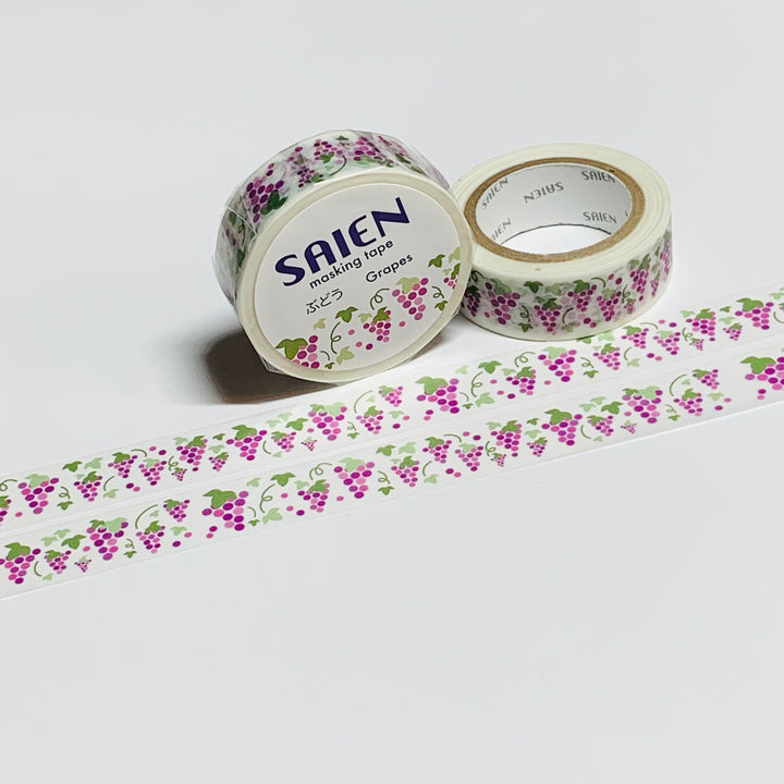 BUNCHES Of RED GRAPES Saien Masking Washi Tape ~ 1 Roll ~ 15mm x 10m (33 Feet)