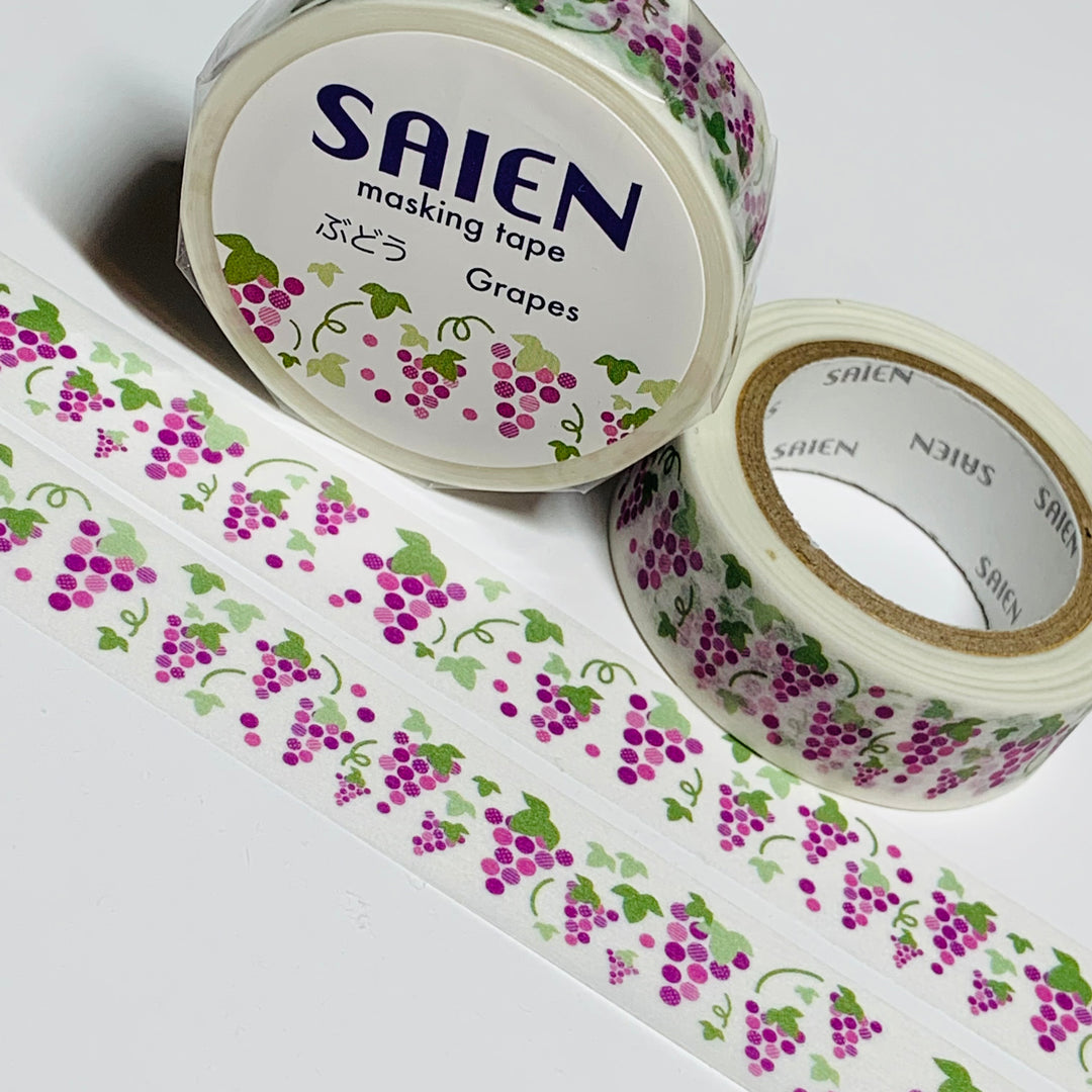 BUNCHES Of RED GRAPES Saien Masking Washi Tape ~ 1 Roll ~ 15mm x 10m (33 Feet)