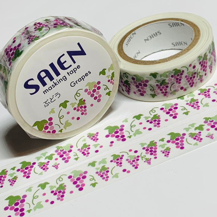 BUNCHES Of RED GRAPES Saien Masking Washi Tape ~ 1 Roll ~ 15mm x 10m (33 Feet)