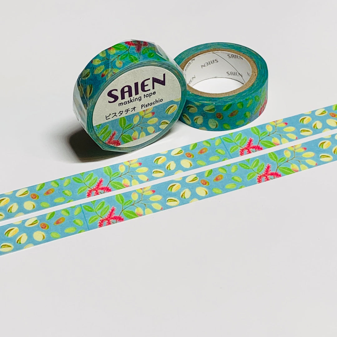 PISTACHIO NUTS TREE Saien Washi Tape ~ 1 Roll ~ 15mm x 10m (33 Feet)