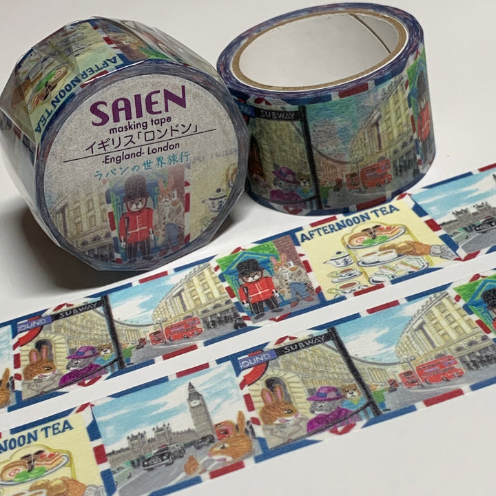 LONDON ENGLAND TRAVEL EXPERIENCE Saien Masking Washi Tape - 1 Roll - 25mm x 5m (16 Feet)