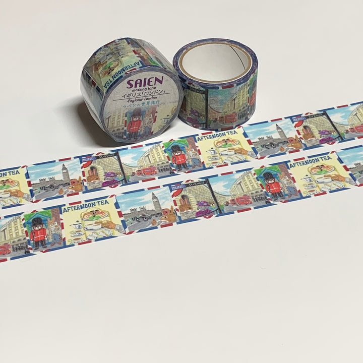 LONDON ENGLAND TRAVEL EXPERIENCE Saien Masking Washi Tape - 1 Roll - 25mm x 5m (16 Feet)