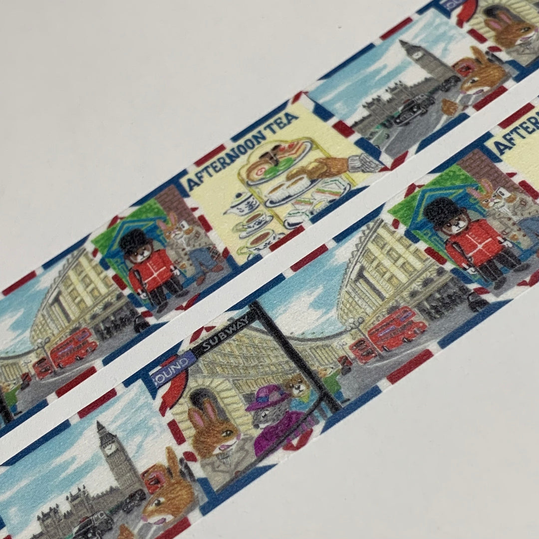 LONDON ENGLAND TRAVEL EXPERIENCE Saien Masking Washi Tape - 1 Roll - 25mm x 5m (16 Feet)