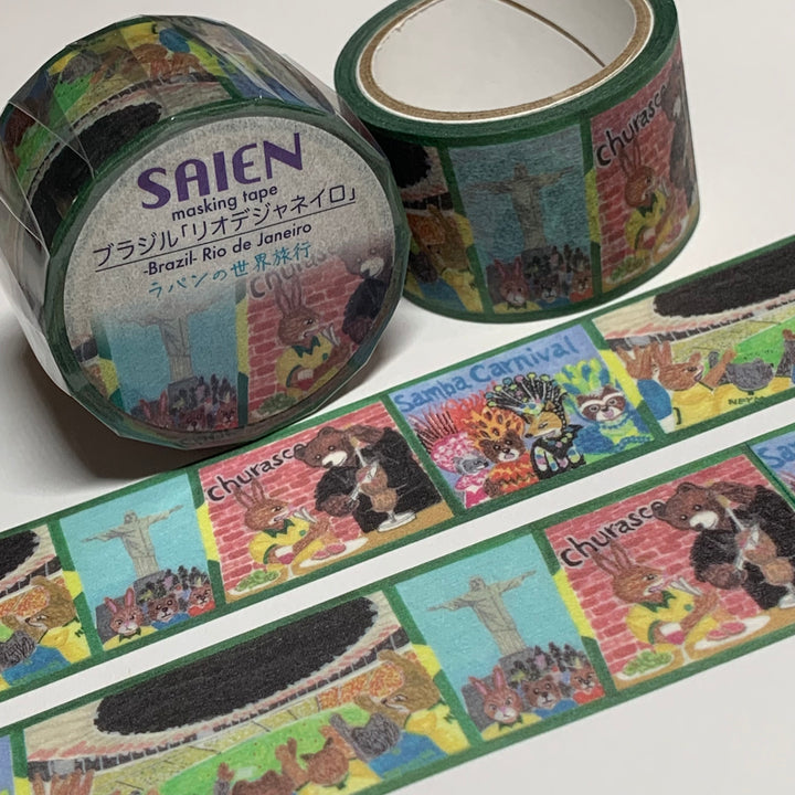 RIO de JANIERO BRAZIL TRAVEL EXPERIENCE Saien Masking Washi Tape - 1 Roll - 25mm x 5m (16 Feet)