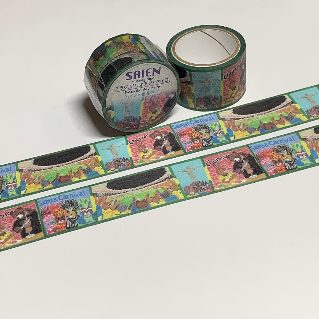 RIO de JANIERO BRAZIL TRAVEL EXPERIENCE Saien Masking Washi Tape - 1 Roll - 25mm x 5m (16 Feet)