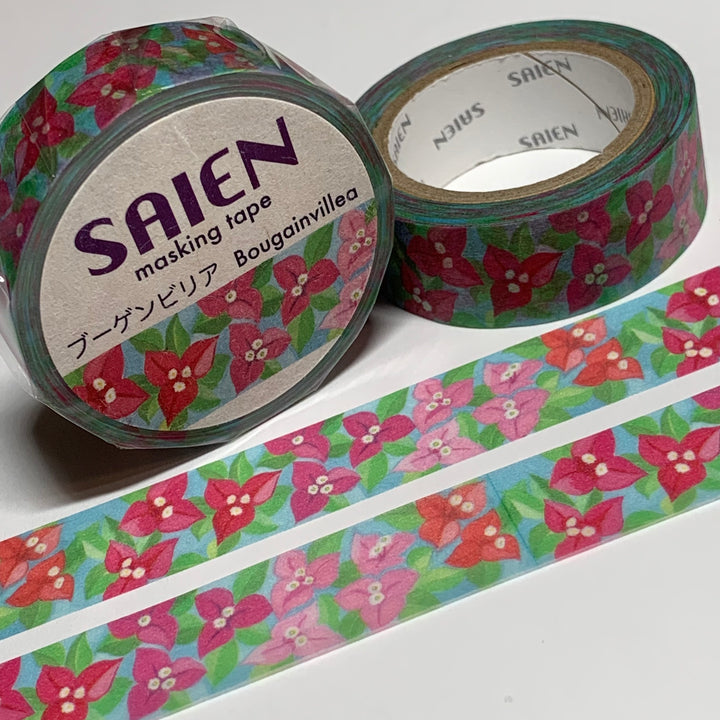 BOUGAINVILLEA SOUTH AMERICAN Flowers Saien Washi Tape ~ 1 Roll ~ 15mm x 10m (33 Feet)