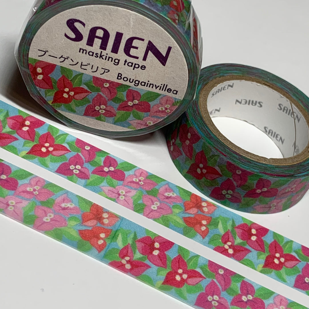 BOUGAINVILLEA SOUTH AMERICAN Flowers Saien Washi Tape ~ 1 Roll ~ 15mm x 10m (33 Feet)