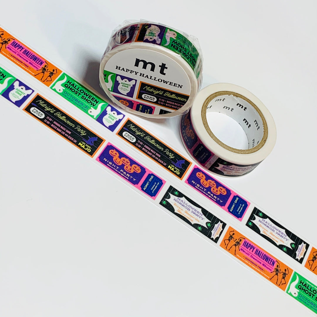 HAUNTED HOUSE PARTY Tickets Halloween Mt Washi Tape ~ 1 Roll ~ 15mm x 7m (23 Feet)