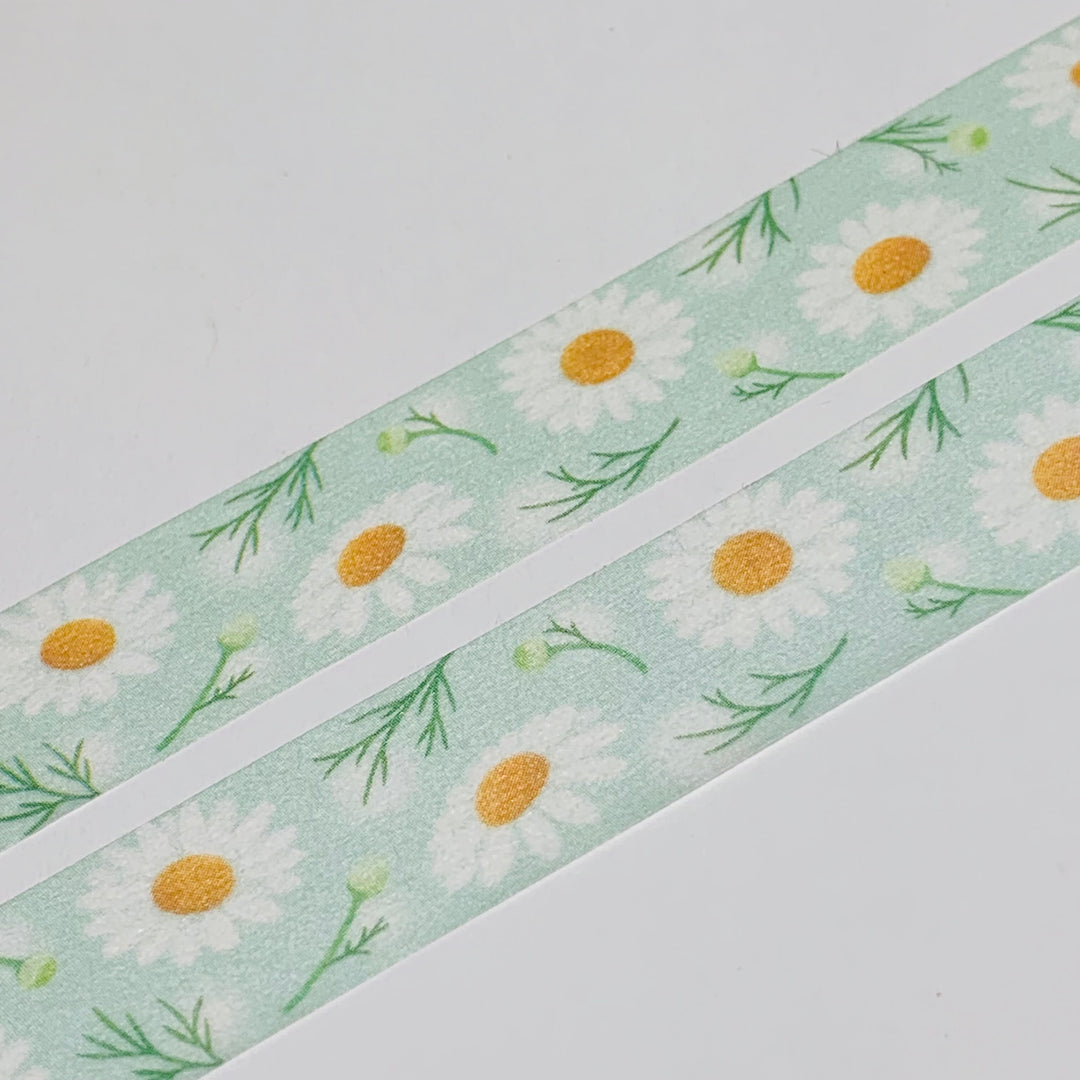 SPRING CHAMOMILE HERBS Floral Saien Masking Washi Tape ~ 1 Roll ~ 15mm x 10m (33 Feet)