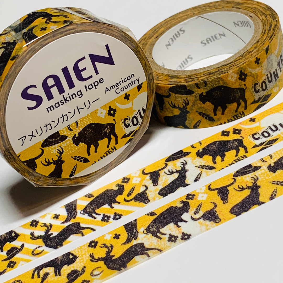 LIVING A COUNTRY LIFE Saien Masking Washi Tape ~ 1 Roll ~ 15mm x 10m (33 Feet)