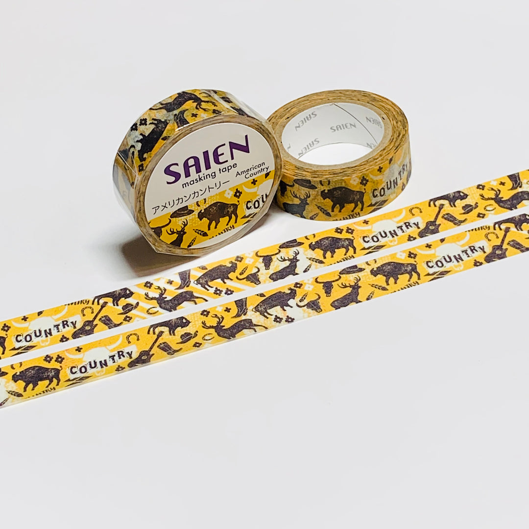 LIVING A COUNTRY LIFE Saien Masking Washi Tape ~ 1 Roll ~ 15mm x 10m (33 Feet)