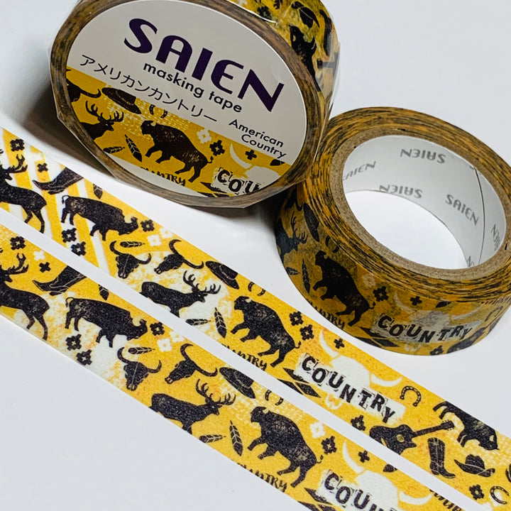 LIVING A COUNTRY LIFE Saien Masking Washi Tape ~ 1 Roll ~ 15mm x 10m (33 Feet)