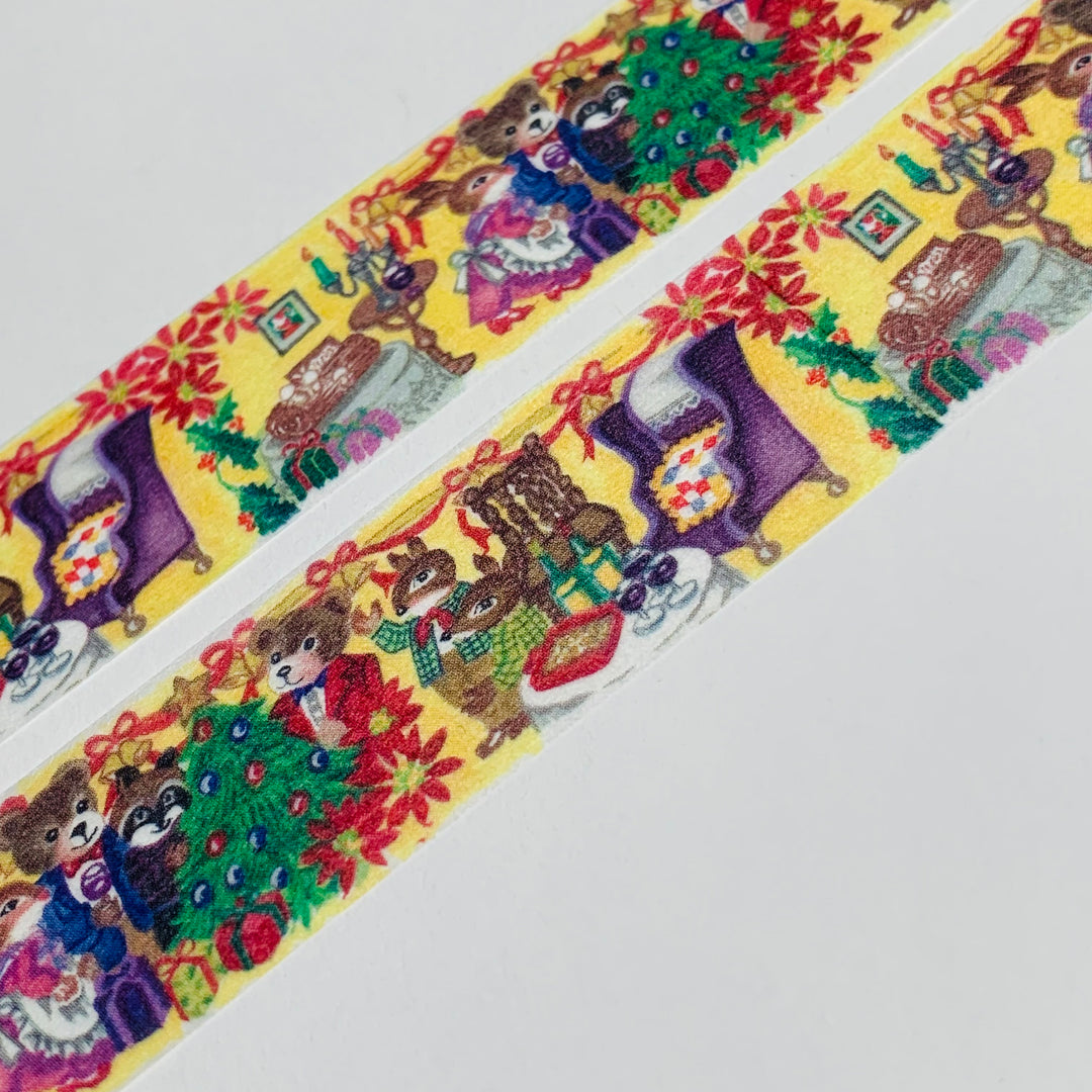 CHRISTMAS PARTY DECEMBER Saien Masking Washi Tape ~ 1 Roll ~ 20mm x 7m (23 Feet)