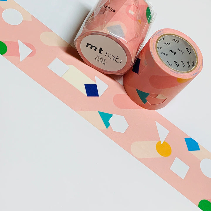 CUTOUT STRETCHING SHAPES Die Cut Mt Washi Tape ~ 1 Roll ~ 45mm x 3m (10 Feet) ~ Thin Vinyl Like Texture