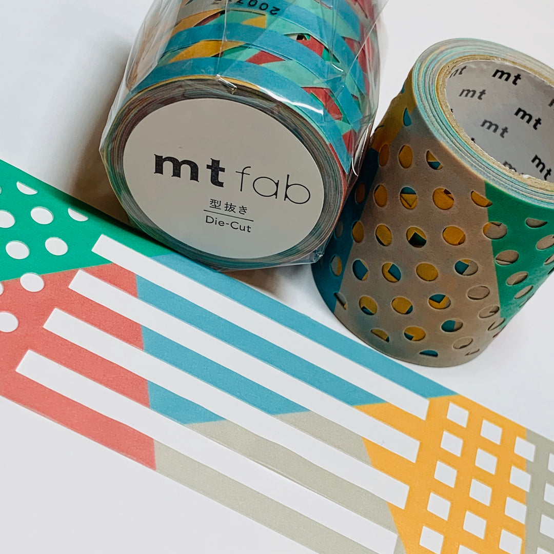 CUTOUT COLOR BLOCK Die Cut Mt Washi Tape ~ 1 Roll ~ 45mm x 3m (10 Feet) ~ Thin Vinyl Like Texture