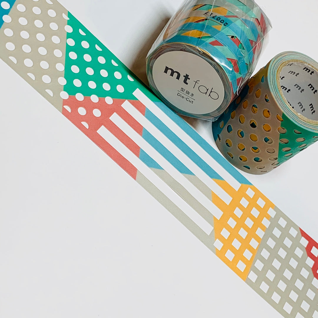 CUTOUT COLOR BLOCK Die Cut Mt Washi Tape ~ 1 Roll ~ 45mm x 3m (10 Feet) ~ Thin Vinyl Like Texture