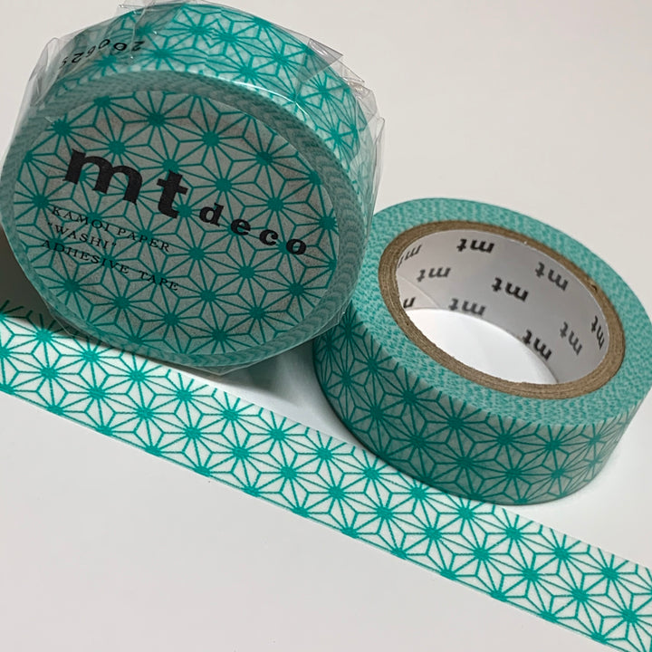 BRIGHT TEAL GREEN Starbursts MT Washi Tape - 1 Roll - 15mm x 7m (23 feet)