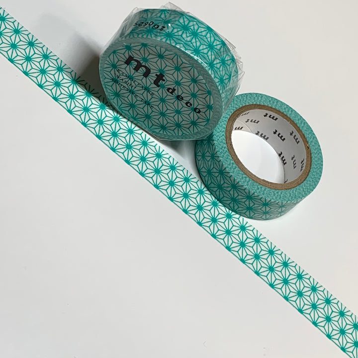 BRIGHT TEAL GREEN Starbursts MT Washi Tape - 1 Roll - 15mm x 7m (23 feet)