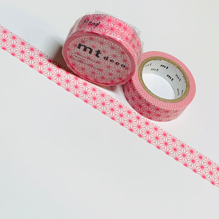 BRIGHT PINK STARBURSTS MT Washi Tape - 1 Roll - 15mm x 7m (23 feet)