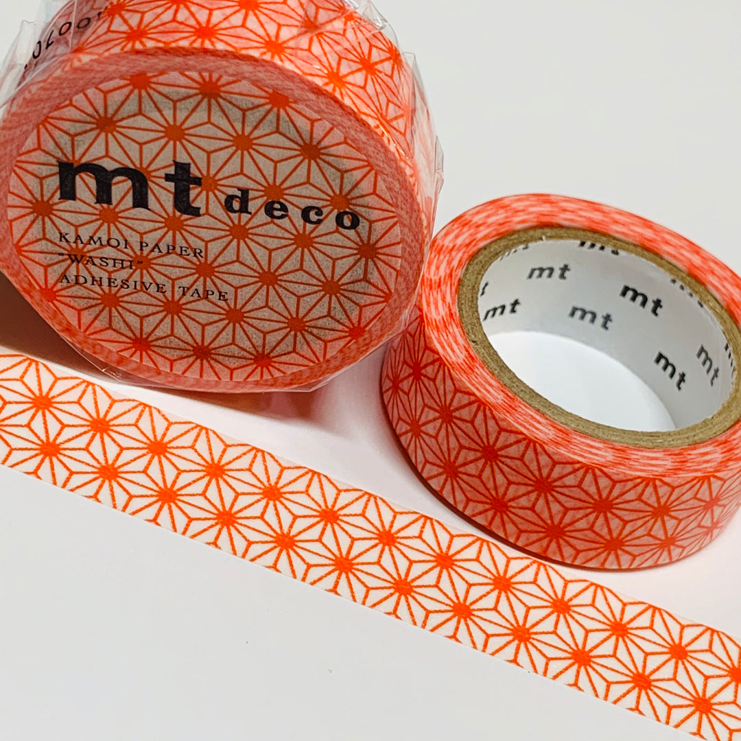 BRIGHT ORANGE STARBURSTS MT Washi Tape - 1 Roll - 15mm x 7m (23 feet)