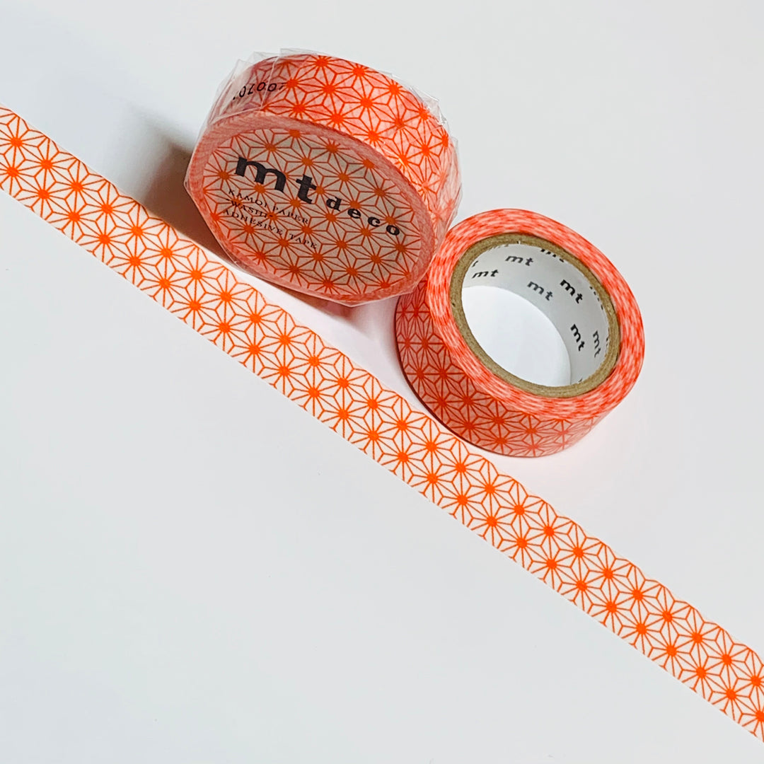 BRIGHT ORANGE STARBURSTS MT Washi Tape - 1 Roll - 15mm x 7m (23 feet)