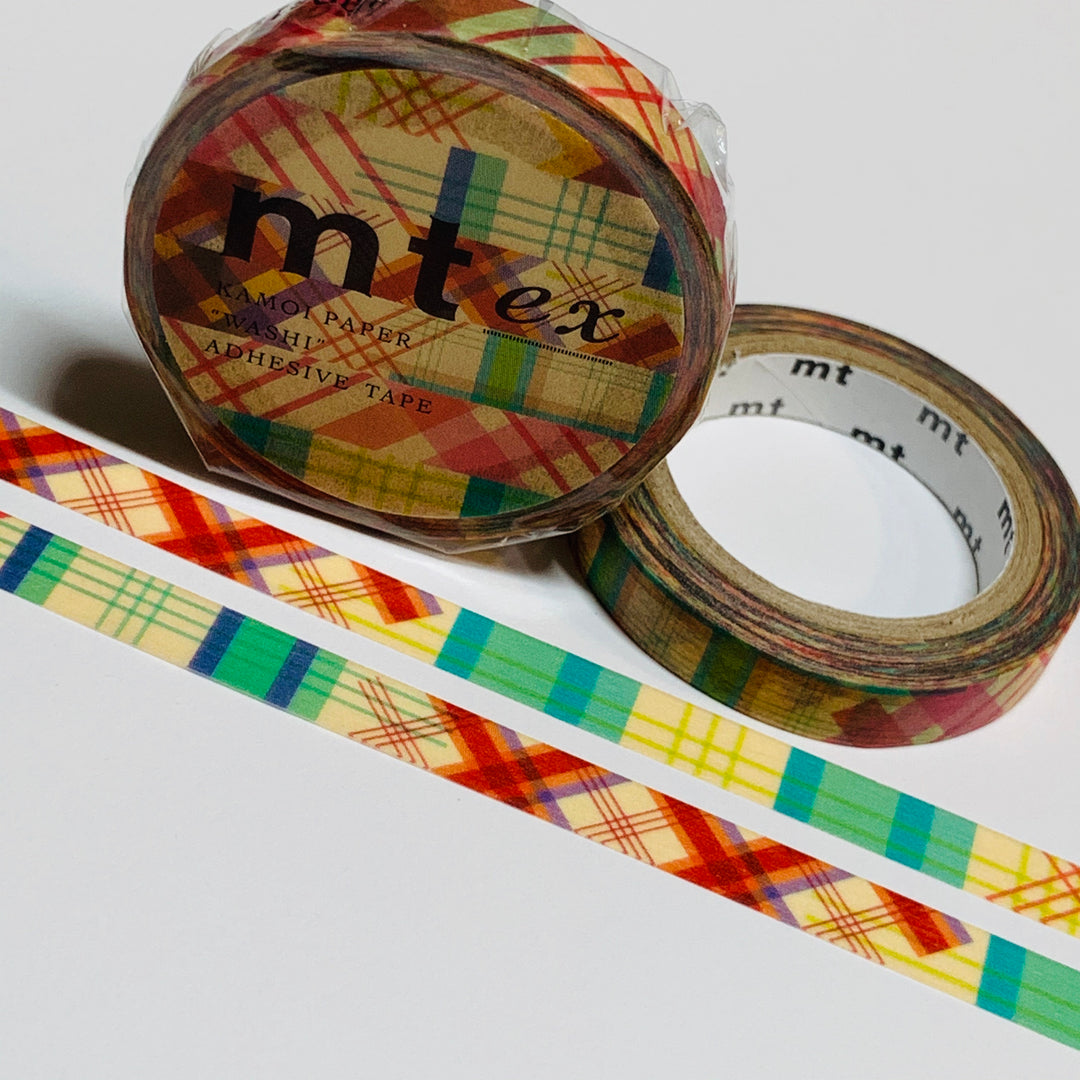 PATCHWORK PLAID THIN Mt Washi Tape ~ 1 Roll ~ 7mm x 7m (23 Feet)