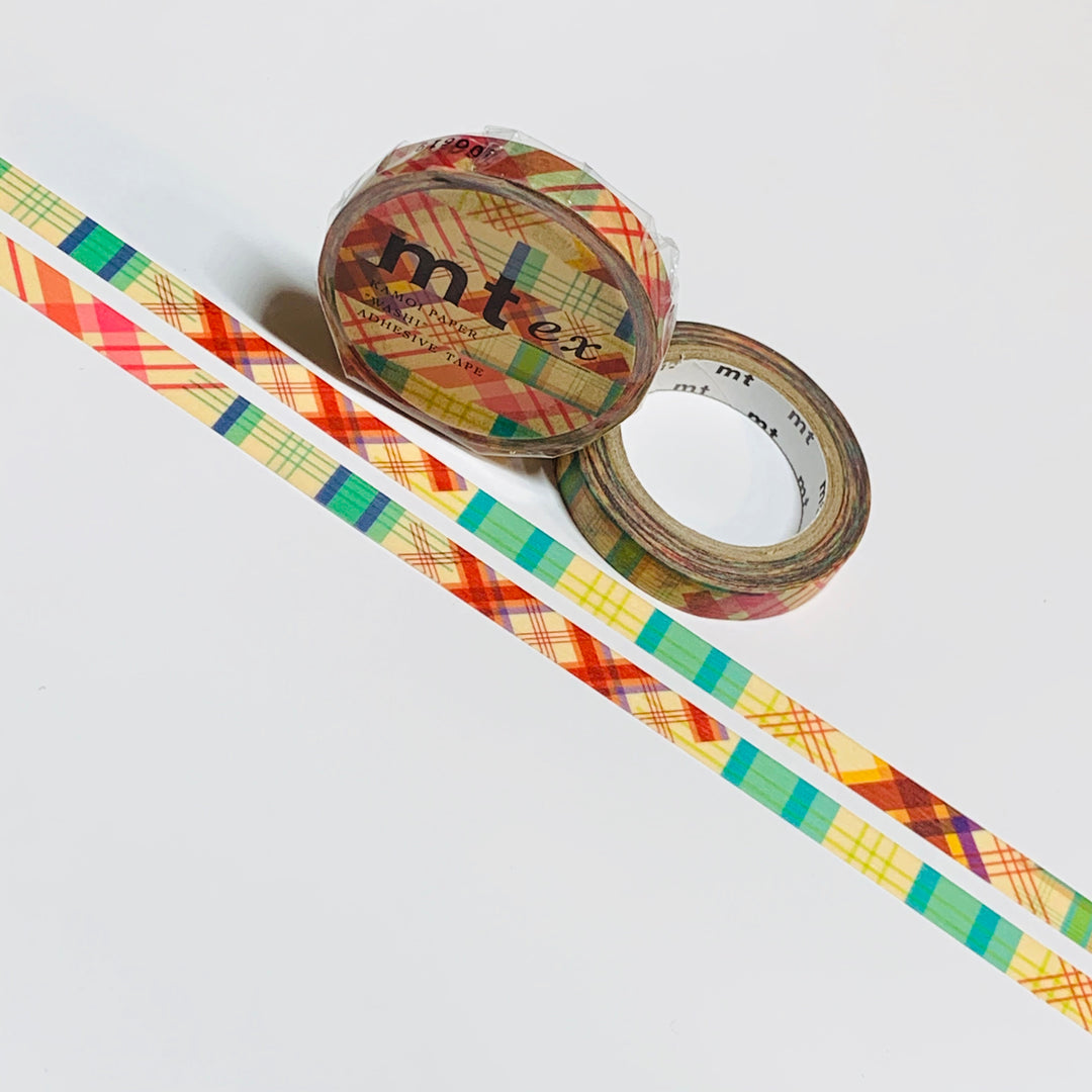 PATCHWORK PLAID THIN Mt Washi Tape ~ 1 Roll ~ 7mm x 7m (23 Feet)