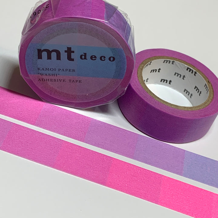 FLUORESCENT OMBRE PURPLE And Pink Mt Washi Tape - 1 Roll ~ 15mm x 7m (23 Feet)