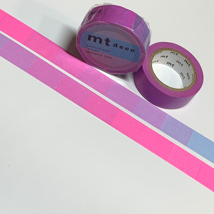 FLUORESCENT OMBRE PURPLE And Pink Mt Washi Tape - 1 Roll ~ 15mm x 7m (23 Feet)