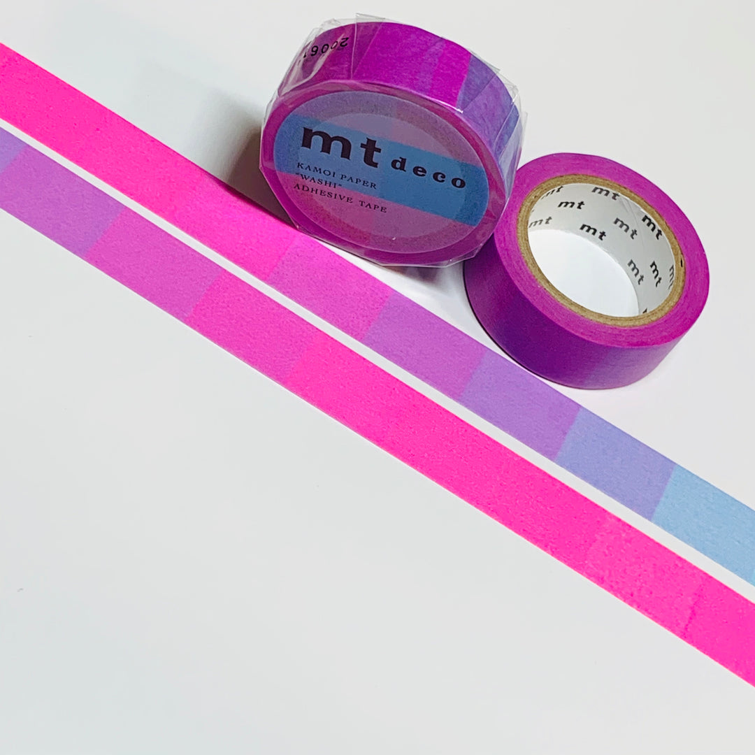 FLUORESCENT OMBRE PURPLE And Pink Mt Washi Tape - 1 Roll ~ 15mm x 7m (23 Feet)