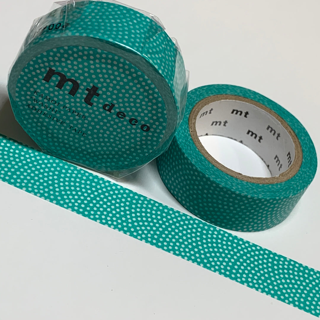 BRIGHT TEAL GREEN Sharkskin Pattern MT Washi Tape - 1 Roll - 15mm x 7m (23 Feet)