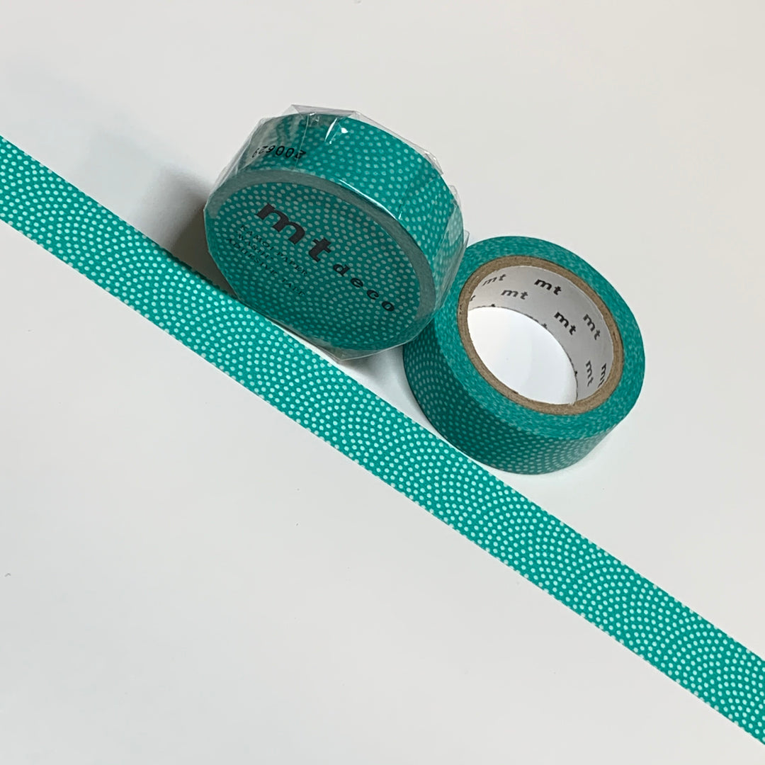 BRIGHT TEAL GREEN Sharkskin Pattern MT Washi Tape - 1 Roll - 15mm x 7m (23 Feet)