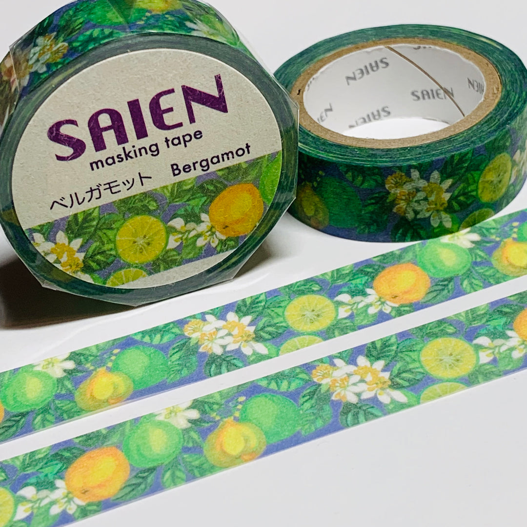 BERGAMOT CITRUS FRUIT TREES Saien Masking Washi Tape ~ 1 Roll ~ 15mm x 10m (33 Feet)