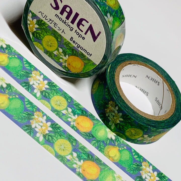 BERGAMOT CITRUS FRUIT TREES Saien Masking Washi Tape ~ 1 Roll ~ 15mm x 10m (33 Feet)