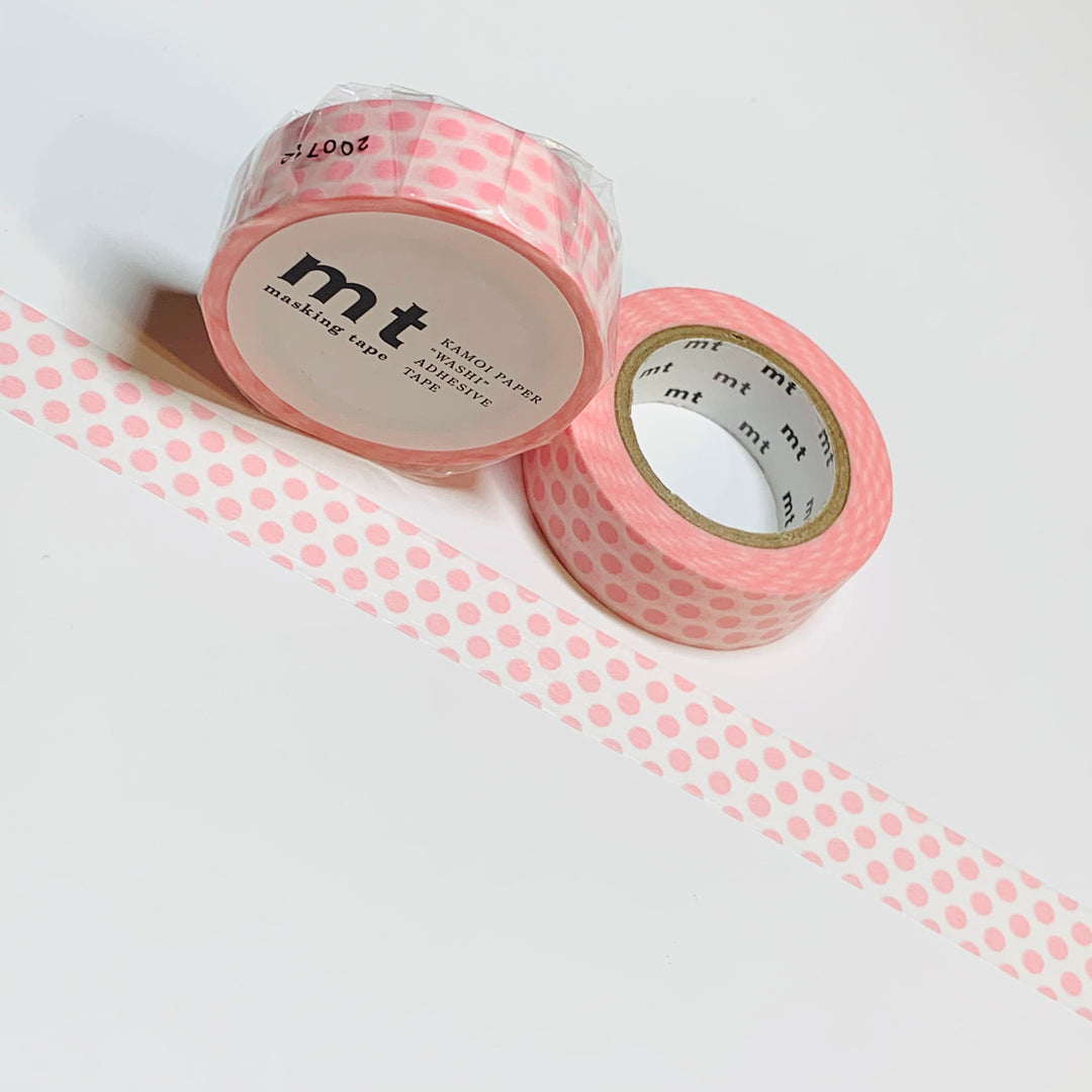 STRAWBERRY MILK PINK Polka Dots Mt Washi Tape ~ 1 Roll ~ 15mm x 10m (33 Feet)