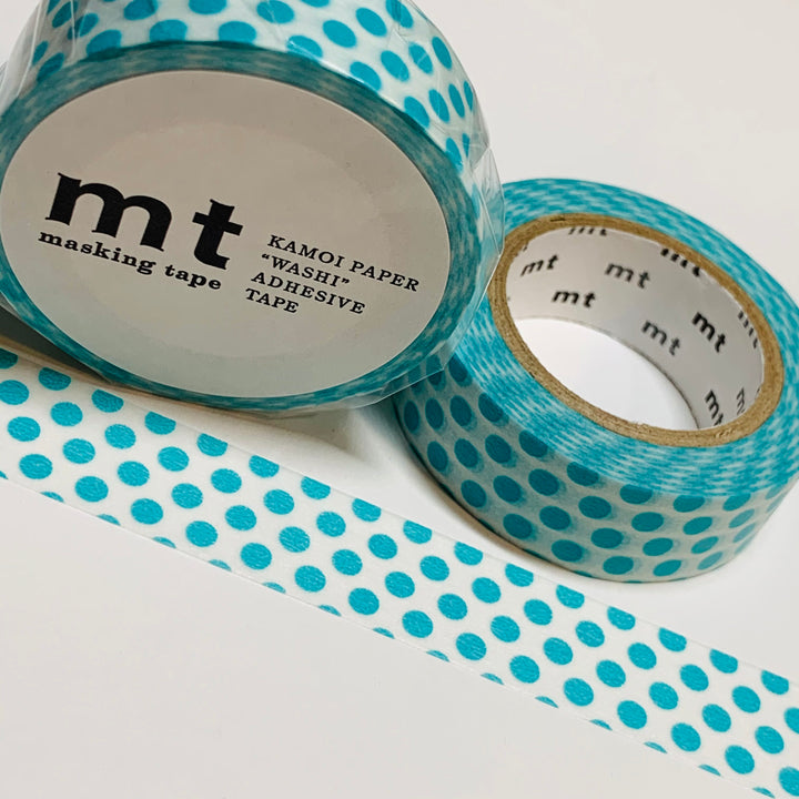 SODA FOUNTAIN TEAL Polka Dots Mt Washi Tape ~ 1 Roll ~ 15mm x 10m (33 Feet)