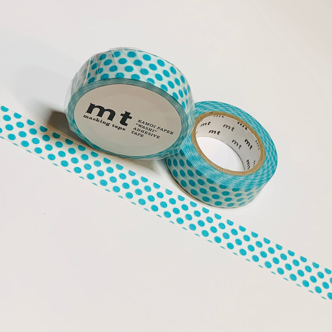 SODA FOUNTAIN TEAL Polka Dots Mt Washi Tape ~ 1 Roll ~ 15mm x 10m (33 Feet)