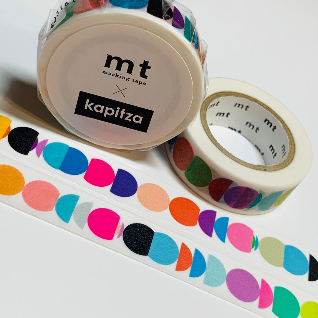 LINE UP In CIRCLES Kapitza Mt Washi Tape ~ 1 Roll ~ 15mm x 10m (33 Feet)