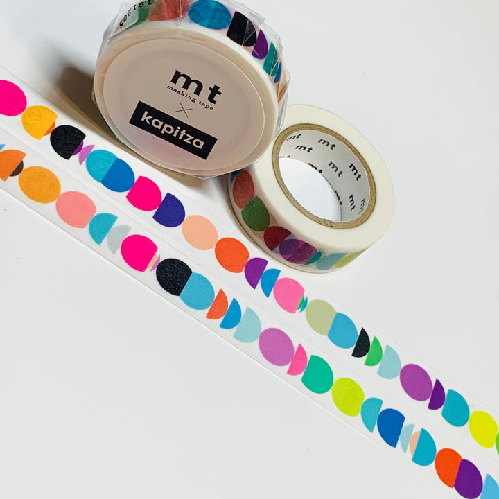 LINE UP In CIRCLES Kapitza Mt Washi Tape ~ 1 Roll ~ 15mm x 10m (33 Feet)